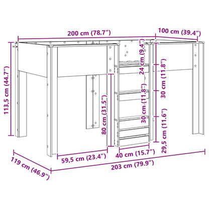 Etagenbett für Kinder Artisan-Eiche 100 x 200 cm Holzwerkstoff