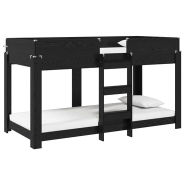 vidaXL Etagenbett für Kinder Schwarz Eichen-Optik 100 x 200 cm