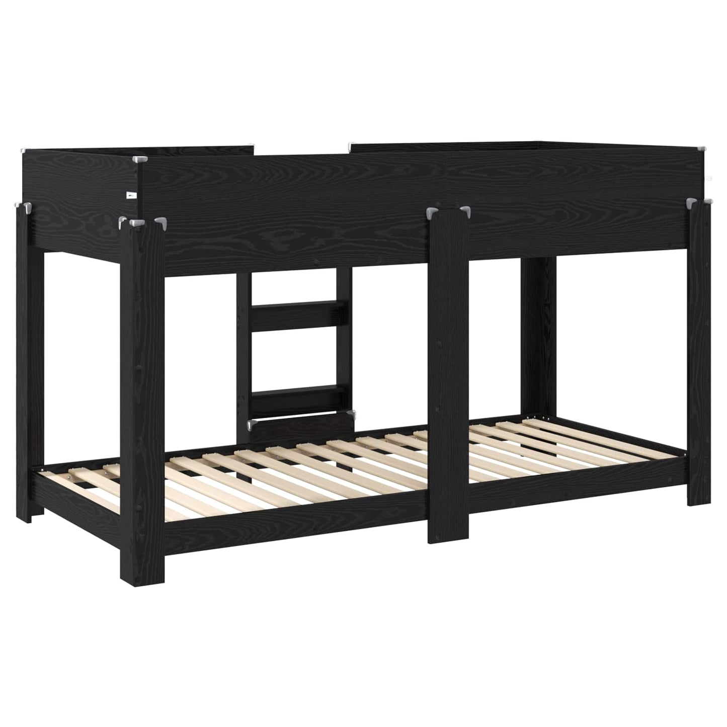 vidaXL Etagenbett für Kinder Schwarz Eichen-Optik 100 x 200 cm