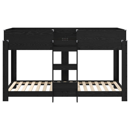 vidaXL Etagenbett für Kinder Schwarz Eichen-Optik 100 x 200 cm