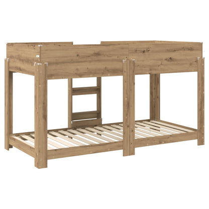 vidaXL Etagenbett für Kinder Artisan-Eiche 100 x 200 cm Holzwerkstoff