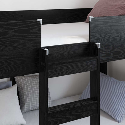 vidaXL Etagenbett für Kinder Schwarz Eichen-Optik 100 x 200 cm