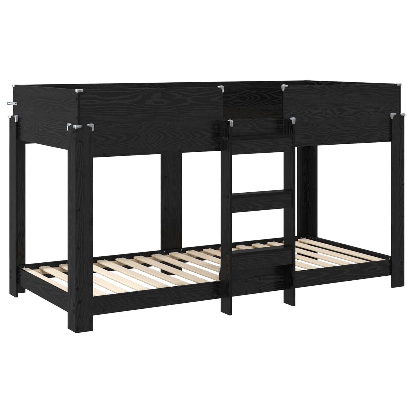 vidaXL Etagenbett für Kinder Schwarz Eichen-Optik 100 x 200 cm