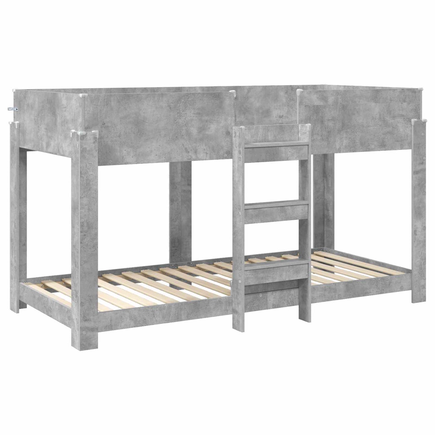 vidaXL Etagenbett für Kinder Beton Grau 100 x 200 cm Holzwerkstoff
