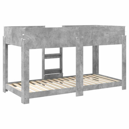 vidaXL Etagenbett für Kinder Beton Grau 100 x 200 cm Holzwerkstoff