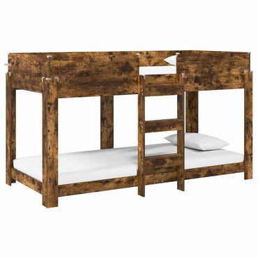 vidaXL Etagenbett für Kinder Geräucherte Eiche 100 x 200 cm