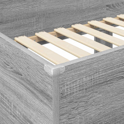 vidaXL Etagenbett für Kinder Graues Sonoma 100 x 200 cm Holzwerkstoff