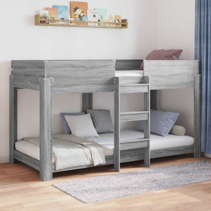 vidaXL Etagenbett für Kinder Graues Sonoma 100 x 200 cm Holzwerkstoff