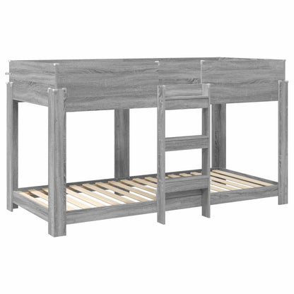 vidaXL Etagenbett für Kinder Graues Sonoma 100 x 200 cm Holzwerkstoff