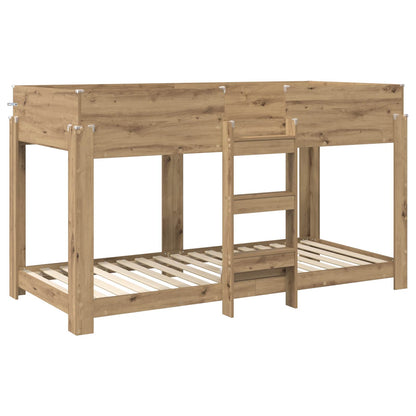vidaXL Etagenbett für Kinder Artisan-Eiche 100 x 200 cm Holzwerkstoff