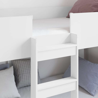 vidaXL Etagenbett für Kinder Weiß 90 x 200 cm Holzwerkstoff