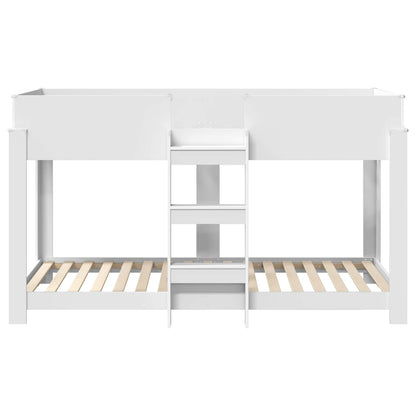 vidaXL Etagenbett für Kinder Weiß 90 x 200 cm Holzwerkstoff