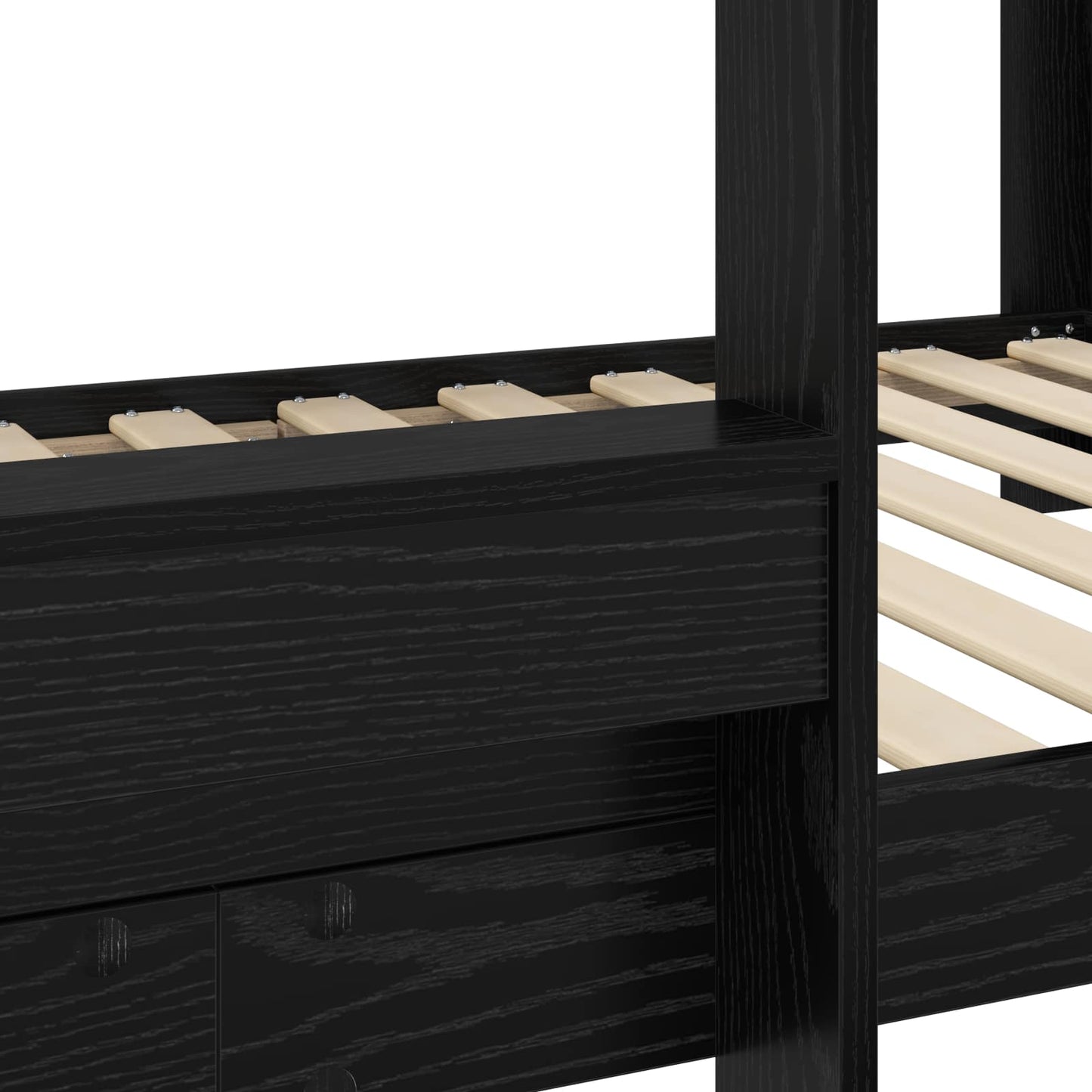 vidaXL Etagenbett für Kinder Schwarz Eichen-Optik 90 x 200 cm