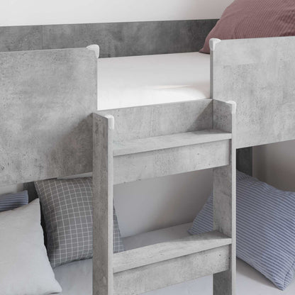vidaXL Etagenbett für Kinder Beton Grau 90 x 200 cm Holzwerkstoff