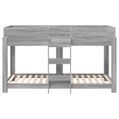 vidaXL Etagenbett für Kinder Graues Sonoma 90 x 200 cm Holzwerkstoff