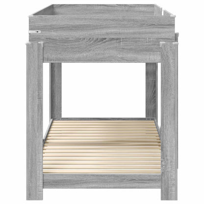 vidaXL Etagenbett für Kinder Graues Sonoma 90 x 200 cm Holzwerkstoff
