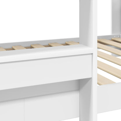 vidaXL Etagenbett für Kinder Weiß 100 x 190 cm Holzwerkstoff