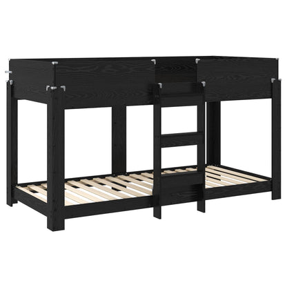 vidaXL Etagenbett für Kinder Schwarz Eichen-Optik 100 x 190 cm