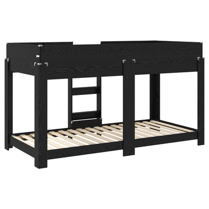 vidaXL Etagenbett für Kinder Schwarz Eichen-Optik 100 x 190 cm