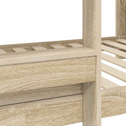 vidaXL Etagenbett für Kinder Sonoma-Eiche 100 x 190 cm Holzwerkstoff