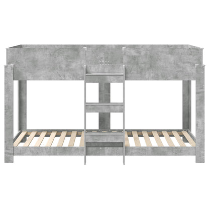 vidaXL Etagenbett für Kinder Beton Grau 100 x 190 cm Holzwerkstoff