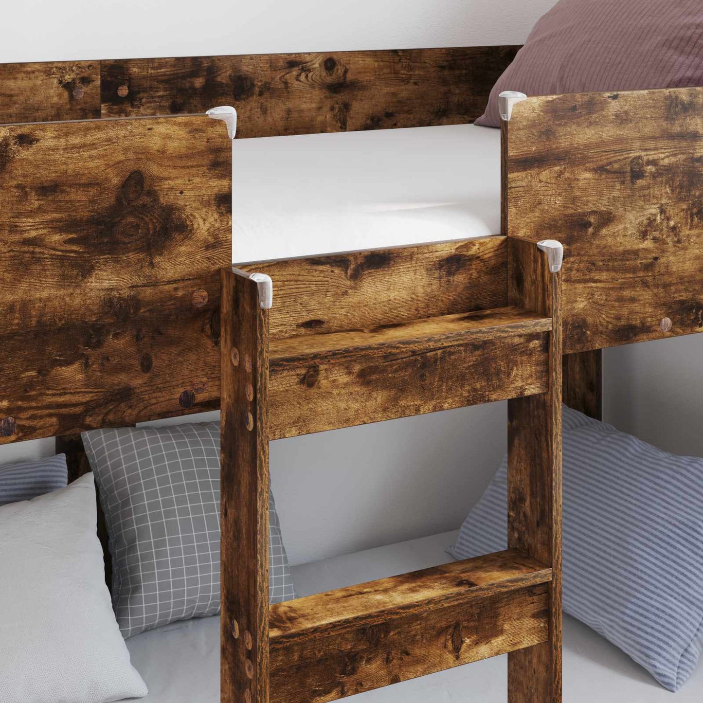 vidaXL Etagenbett für Kinder Geräucherte Eiche 100 x 190 cm