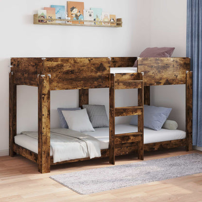 vidaXL Etagenbett für Kinder Geräucherte Eiche 100 x 190 cm