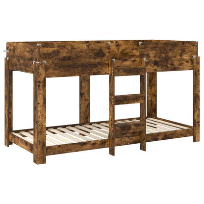 vidaXL Etagenbett für Kinder Geräucherte Eiche 100 x 190 cm