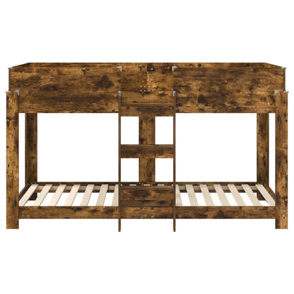 vidaXL Etagenbett für Kinder Geräucherte Eiche 100 x 190 cm