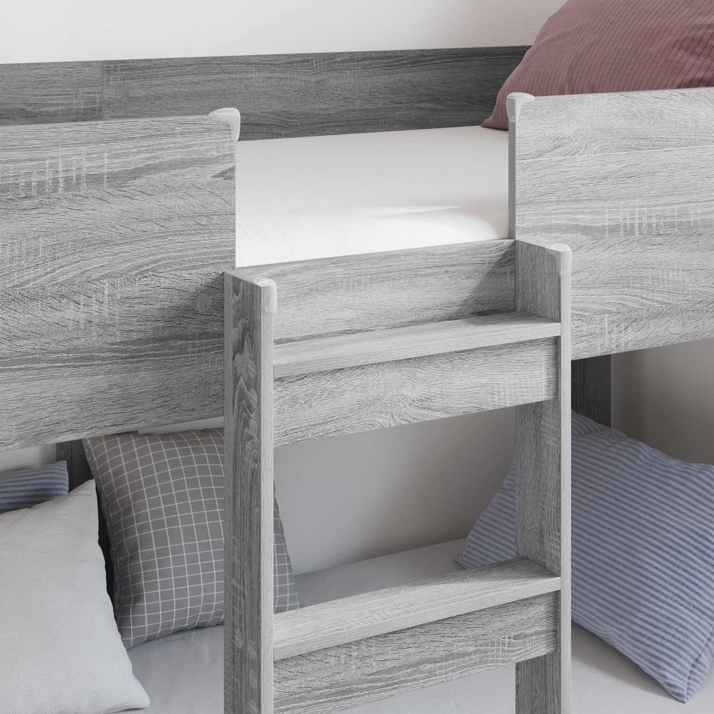 vidaXL Etagenbett für Kinder Graues Sonoma 100 x 190 cm Holzwerkstoff
