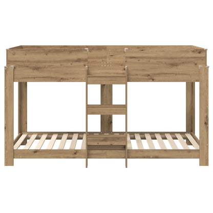 vidaXL Etagenbett für Kinder Artisan-Eiche 100 x 190 cm Holzwerkstoff
