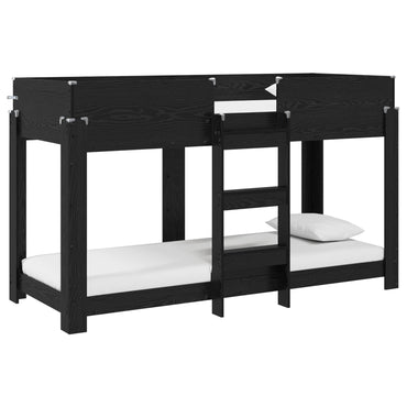 vidaXL Etagenbett für Kinder Schwarz Eichen-Optik 75 x 190 cm