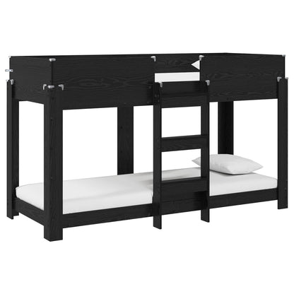 vidaXL Etagenbett für Kinder Schwarz Eichen-Optik 75 x 190 cm