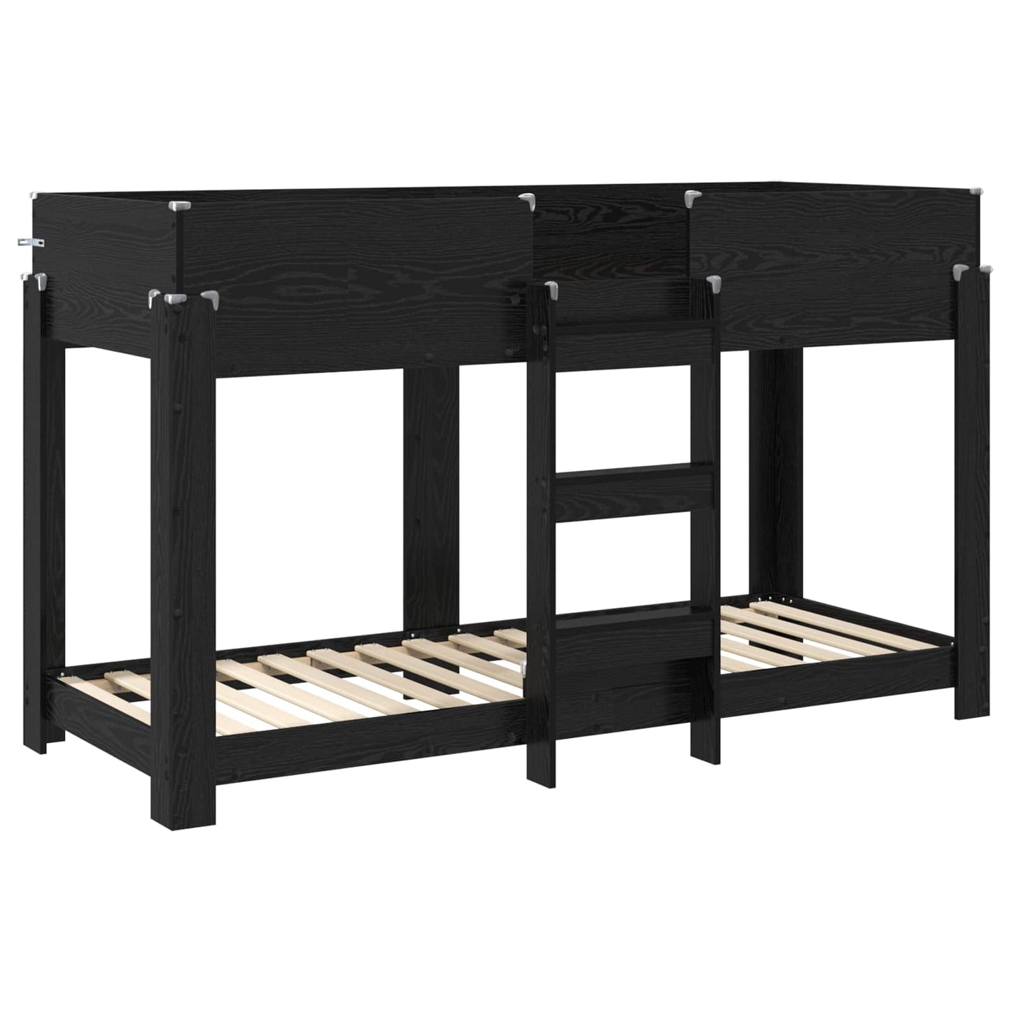 vidaXL Etagenbett für Kinder Schwarz Eichen-Optik 75 x 190 cm