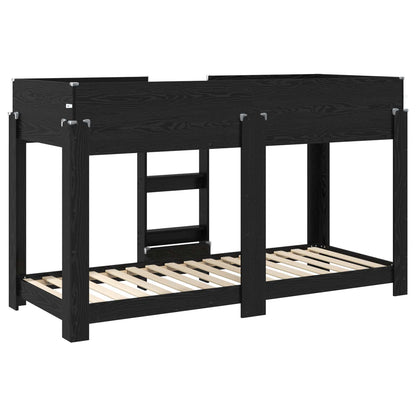 vidaXL Etagenbett für Kinder Schwarz Eichen-Optik 75 x 190 cm