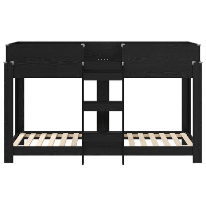 vidaXL Etagenbett für Kinder Schwarz Eichen-Optik 75 x 190 cm