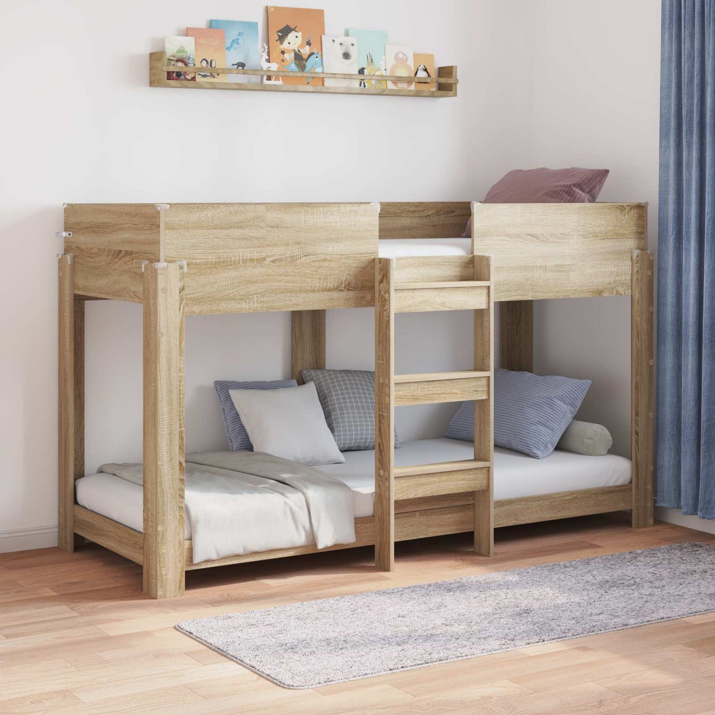 vidaXL Etagenbett für Kinder Sonoma-Eiche 75 x 190 cm Holzwerkstoff