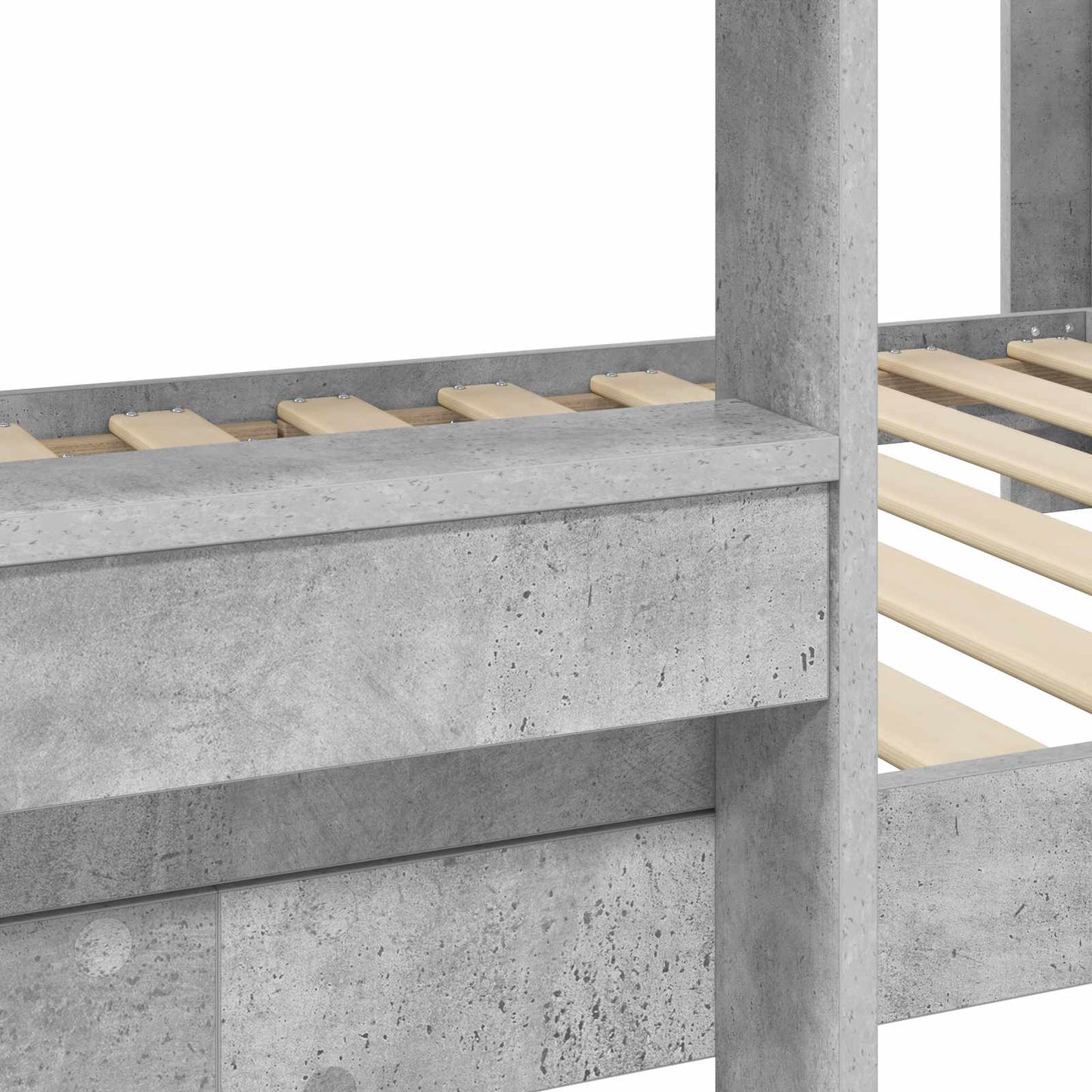 vidaXL Etagenbett für Kinder Beton Grau 75 x 190 cm Holzwerkstoff