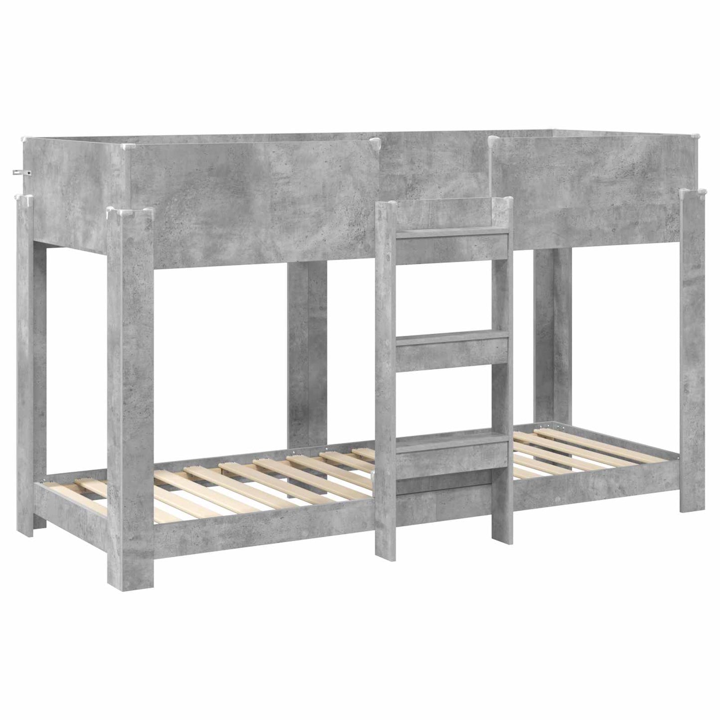 vidaXL Etagenbett für Kinder Beton Grau 75 x 190 cm Holzwerkstoff