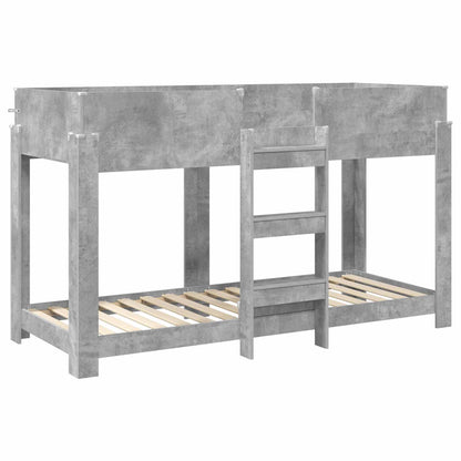 vidaXL Etagenbett für Kinder Beton Grau 75 x 190 cm Holzwerkstoff