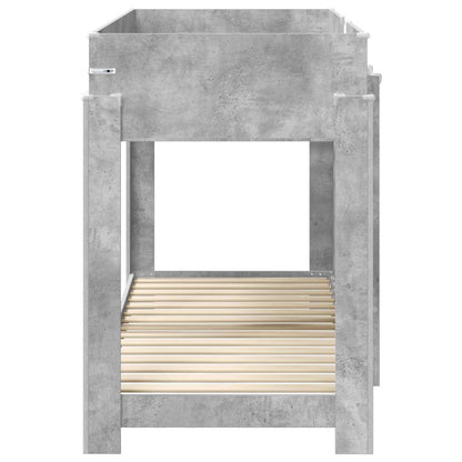 vidaXL Etagenbett für Kinder Beton Grau 75 x 190 cm Holzwerkstoff