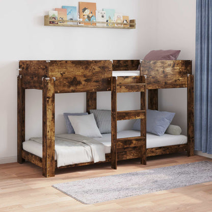 vidaXL Etagenbett für Kinder Geräucherte Eiche 75 x 190 cm