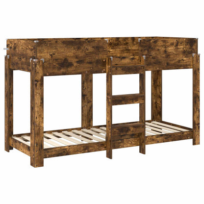 vidaXL Etagenbett für Kinder Geräucherte Eiche 75 x 190 cm
