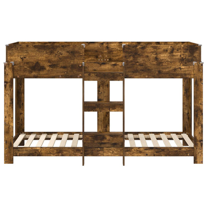 vidaXL Etagenbett für Kinder Geräucherte Eiche 75 x 190 cm