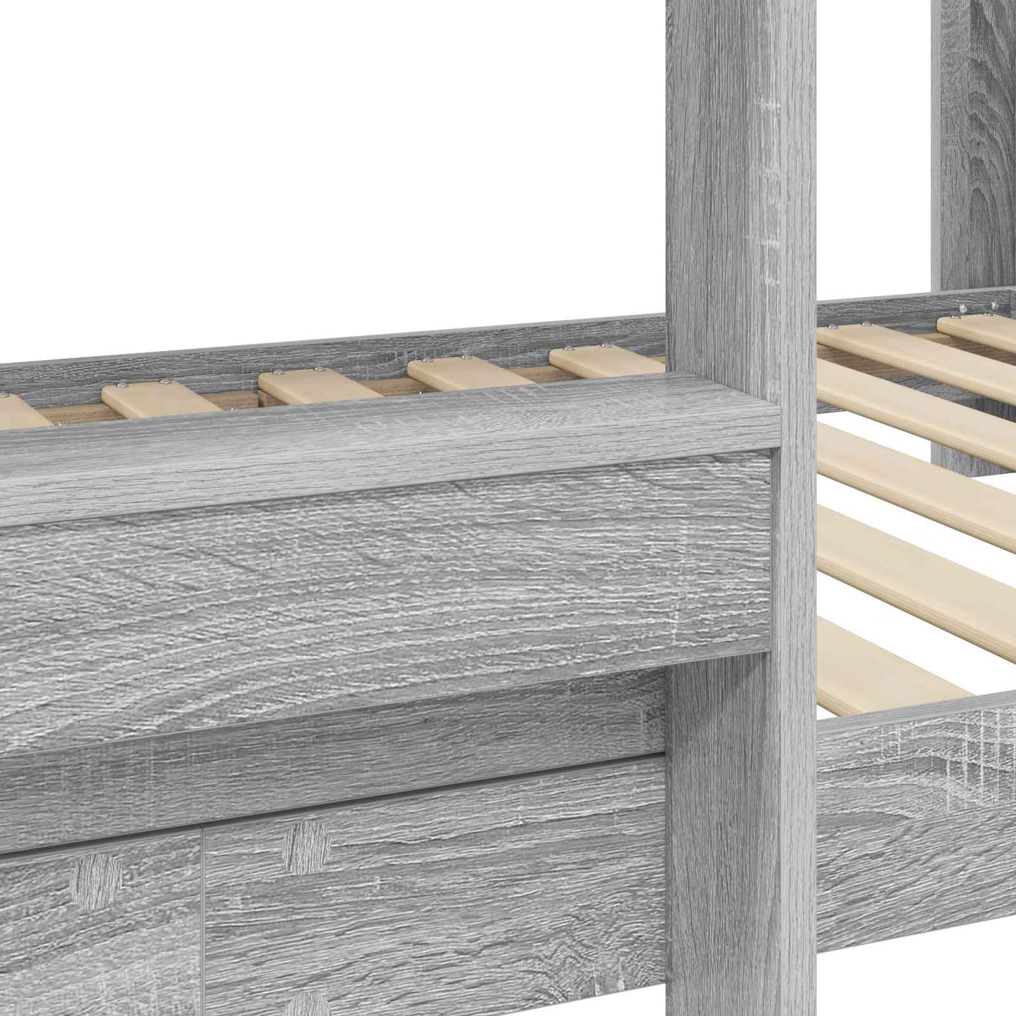 vidaXL Etagenbett für Kinder Graues Sonoma 75 x 190 cm Holzwerkstoff
