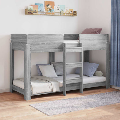 vidaXL Etagenbett für Kinder Graues Sonoma 75 x 190 cm Holzwerkstoff