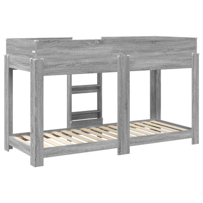 vidaXL Etagenbett für Kinder Graues Sonoma 75 x 190 cm Holzwerkstoff