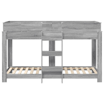 vidaXL Etagenbett für Kinder Graues Sonoma 75 x 190 cm Holzwerkstoff