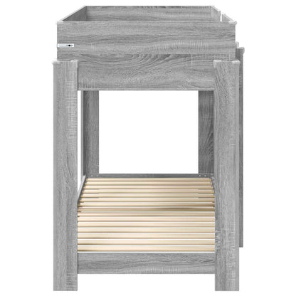 vidaXL Etagenbett für Kinder Graues Sonoma 75 x 190 cm Holzwerkstoff