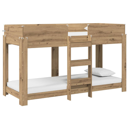 vidaXL Etagenbett für Kinder Artisan-Eiche 75 x 190 cm Holzwerkstoff